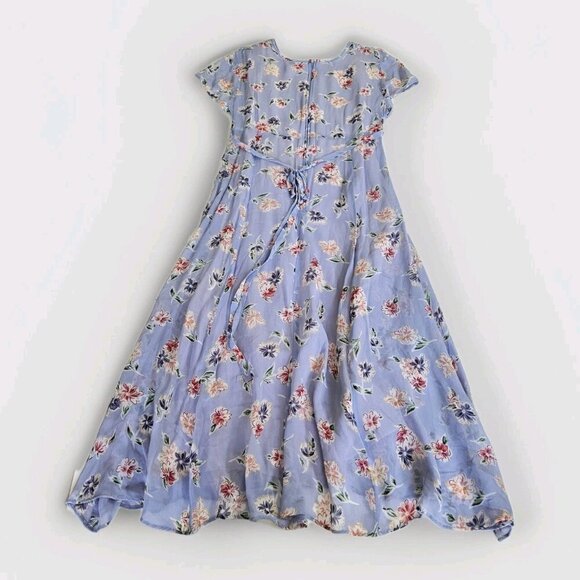 FairSet VTG Dress Women 10 SS Maxi Lined Floral Empir Waist Ties Flowy Cottage - Picture 16 of 16